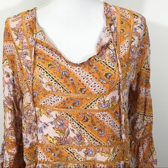 Jaase Yellow Floral Bell Sleeve Top - Picture 10 of 10